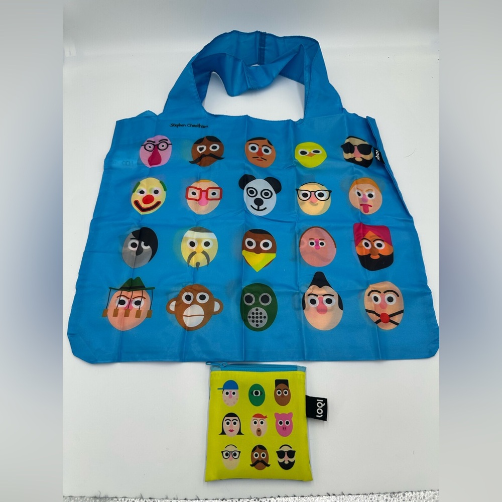LOQI STEPHEN CHEETHAM
Faces Blue Reusable
Shopping Bag